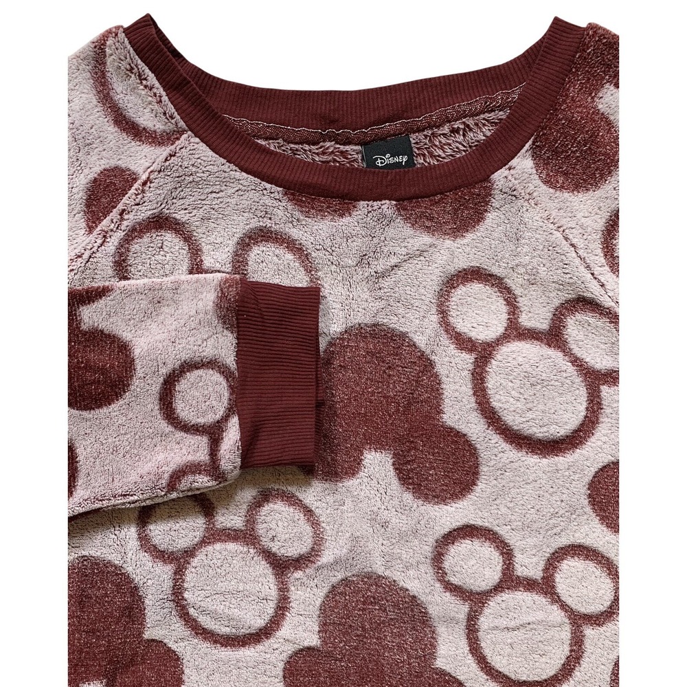 Disney Mickey Mouse Silhouette Print Pullover Sweatshirt Fleece Womens XL - C66